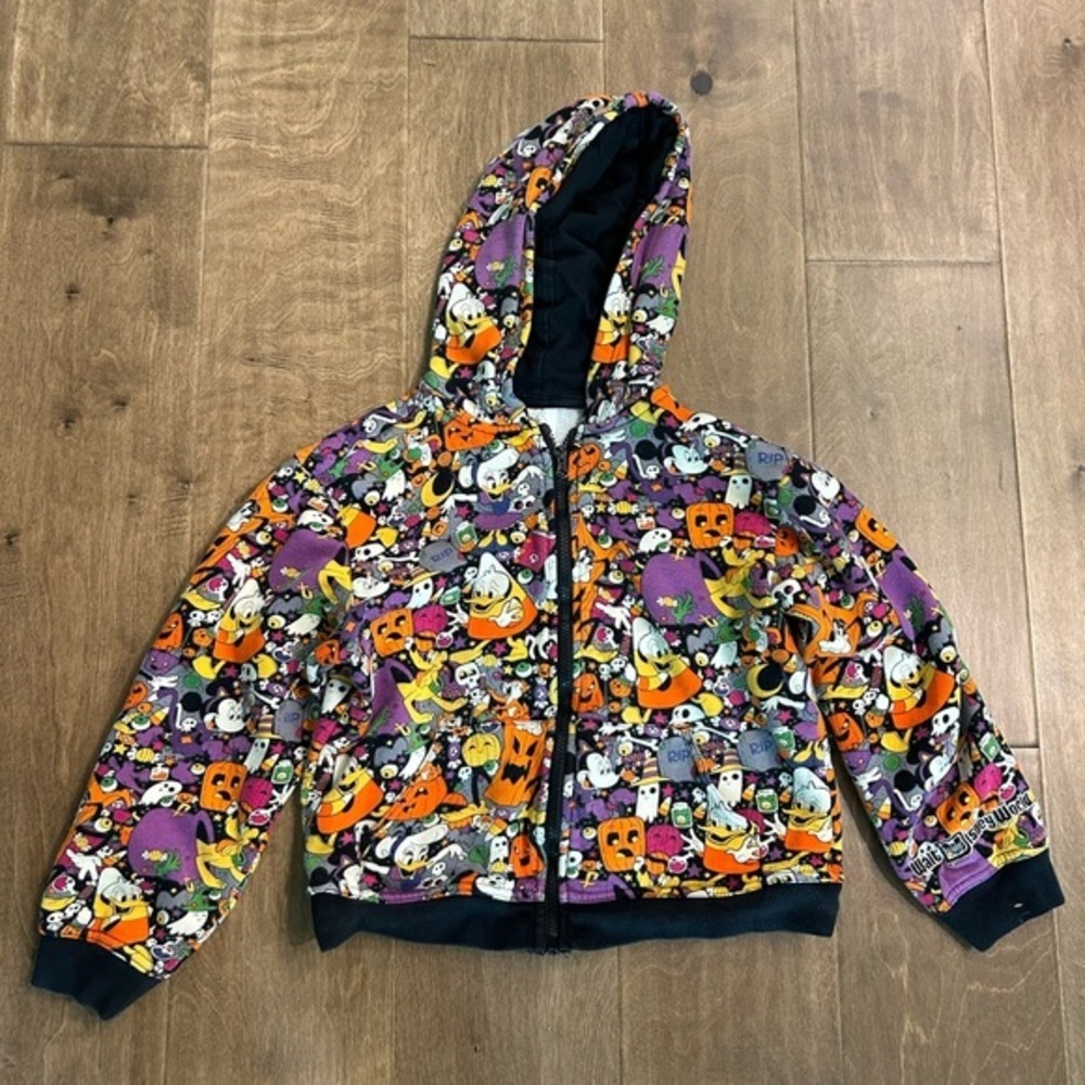 Disney world Colorful Halloween Cartoon Hoodie medium